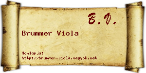 Brummer Viola névjegykártya